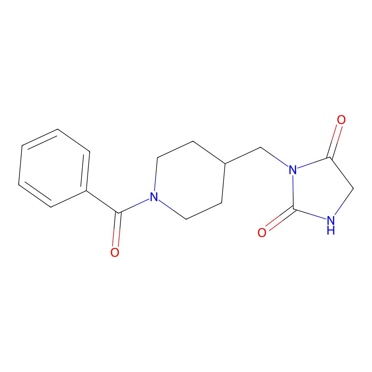 3-[(1-Benzoylpiperidin-4-YL)methyl]imidazolidine-2,4-dione molecular structure, CAS 1421454-38-7