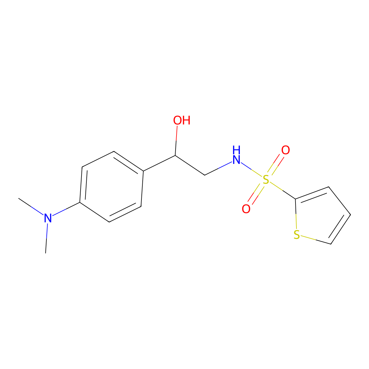 N-{2-[4-(Dimethylamino)phenyl]-2-hydroxyethyl}thiophene-2-sulfonamide molecular structure, CAS 1421455-34-6