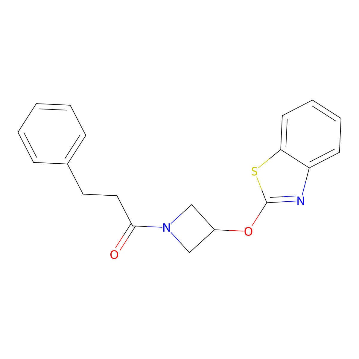 1-(3-(Benzo[d]thiazol-2-yloxy)azetidin-1-yl)-3-phenylpropan-1-one molecular structure, CAS 1421455-37-9