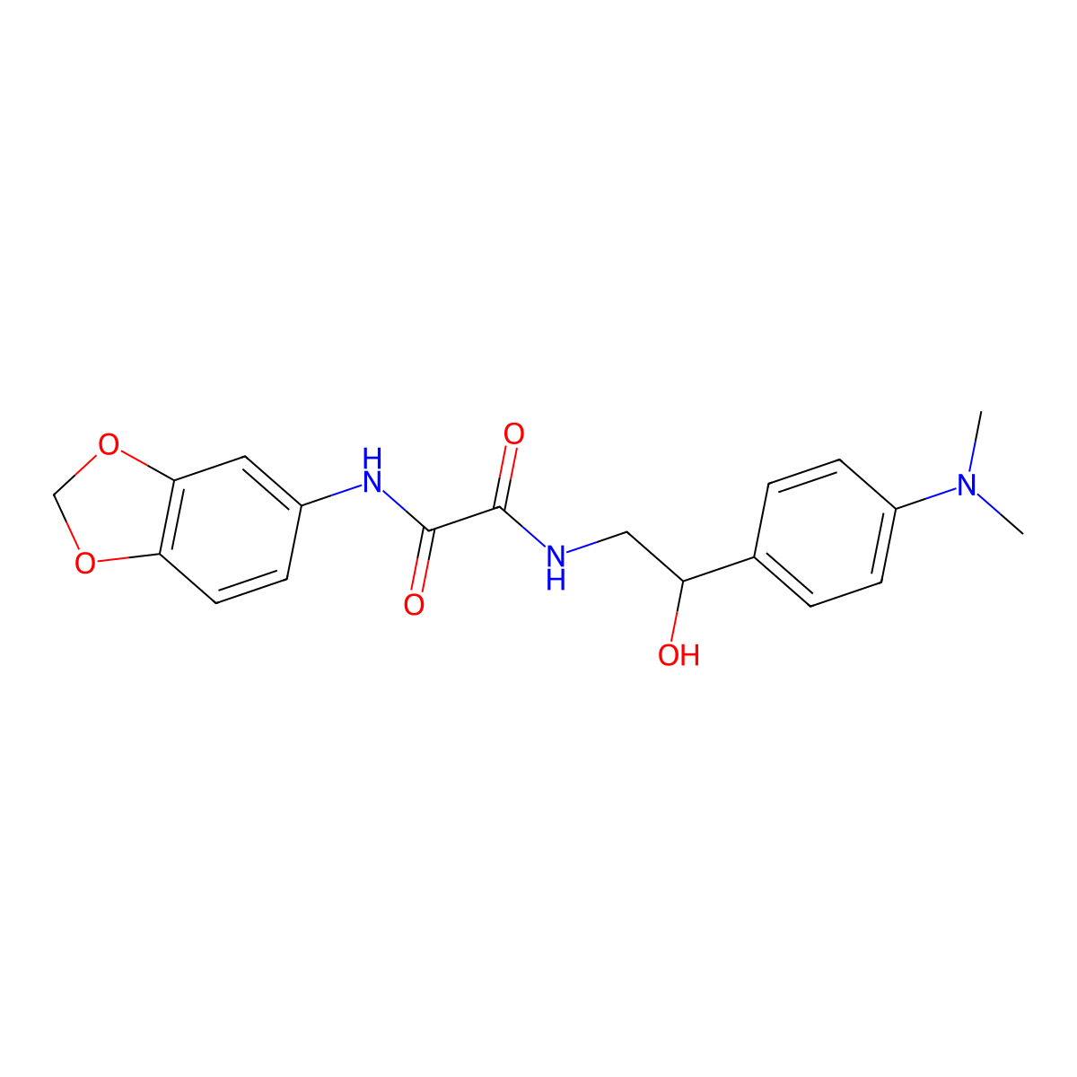 N1-(benzo[d][1,3]dioxol-5-yl)-N2-(2-(4-(dimethylamino)phenyl)-2-hydroxyethyl)oxalamide molecular structure, CAS 1421455-39-1