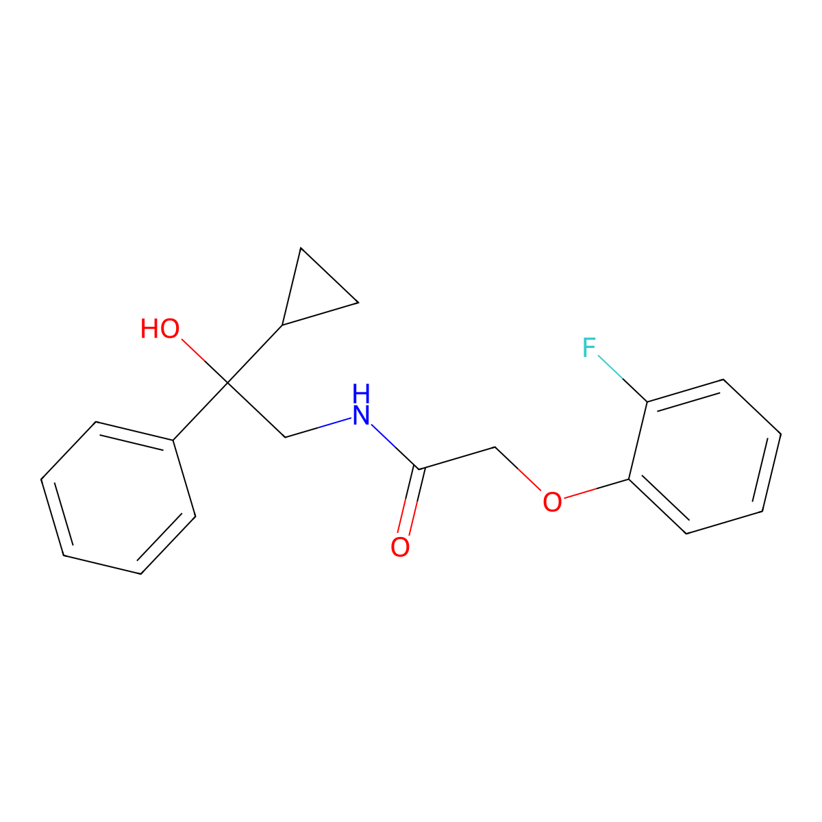 N-(2-cyclopropyl-2-hydroxy-2-phenylethyl)-2-(2-fluorophenoxy)acetamide molecular structure, CAS 1421455-45-9