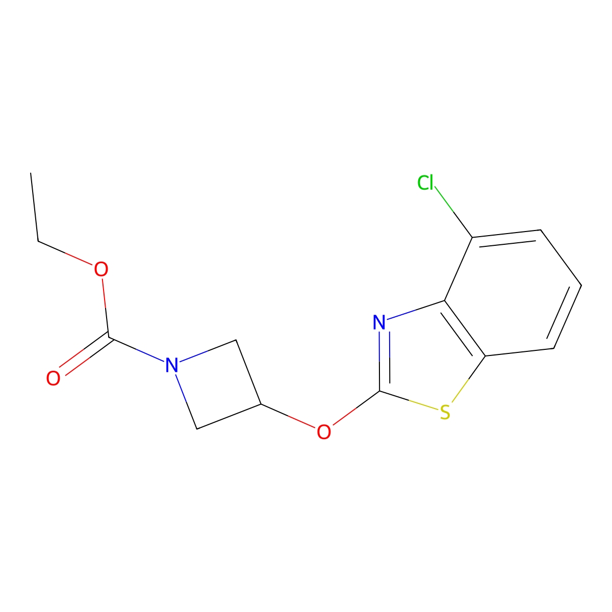 Ethyl 3-((4-chlorobenzo[d]thiazol-2-yl)oxy)azetidine-1-carboxylate molecular structure, CAS 1421455-52-8