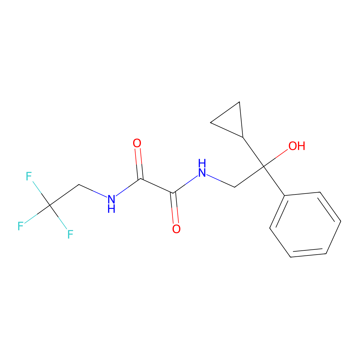 N1-(2-cyclopropyl-2-hydroxy-2-phenylethyl)-N2-(2,2,2-trifluoroethyl)oxalamide molecular structure, CAS 1421455-60-8