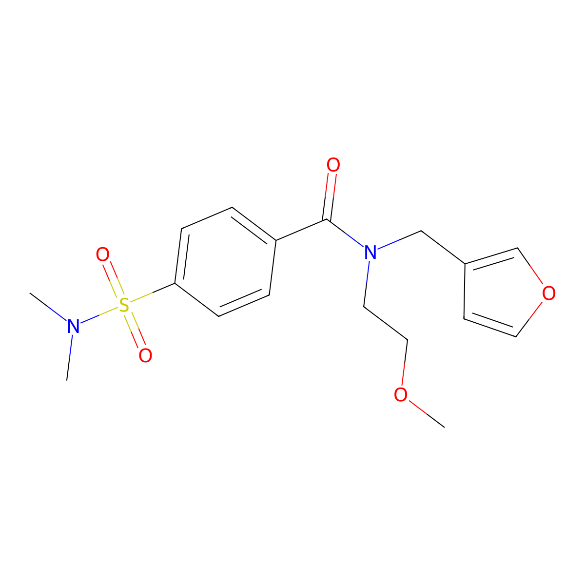 4-(N,N-dimethylsulfamoyl)-N-(furan-3-ylmethyl)-N-(2-methoxyethyl)benzamide molecular structure, CAS 1421455-66-4