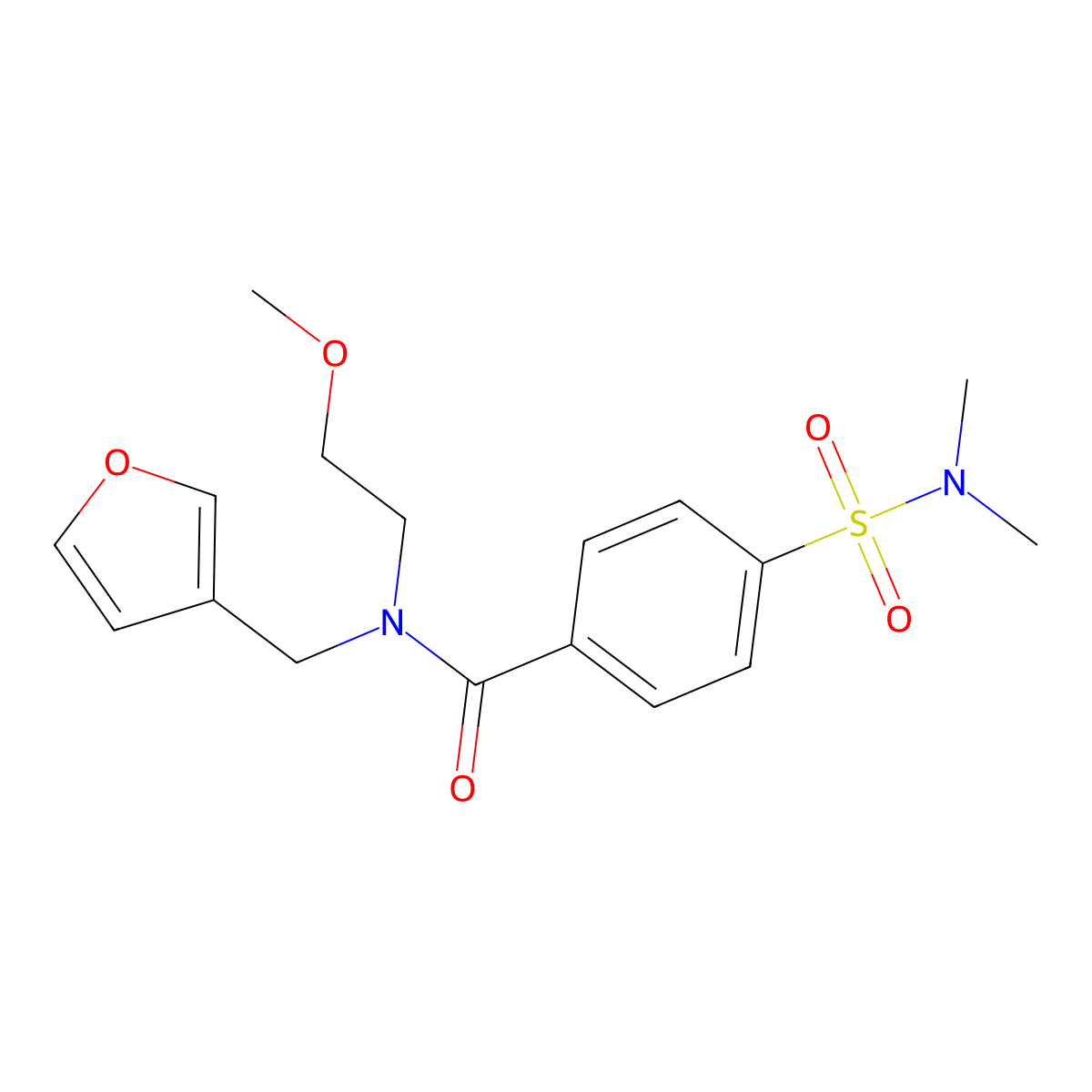 4-(N,N-dimethylsulfamoyl)-N-(furan-3-ylmethyl)-N-(2-methoxyethyl)benzamide molecular structure, CAS 1421455-66-4