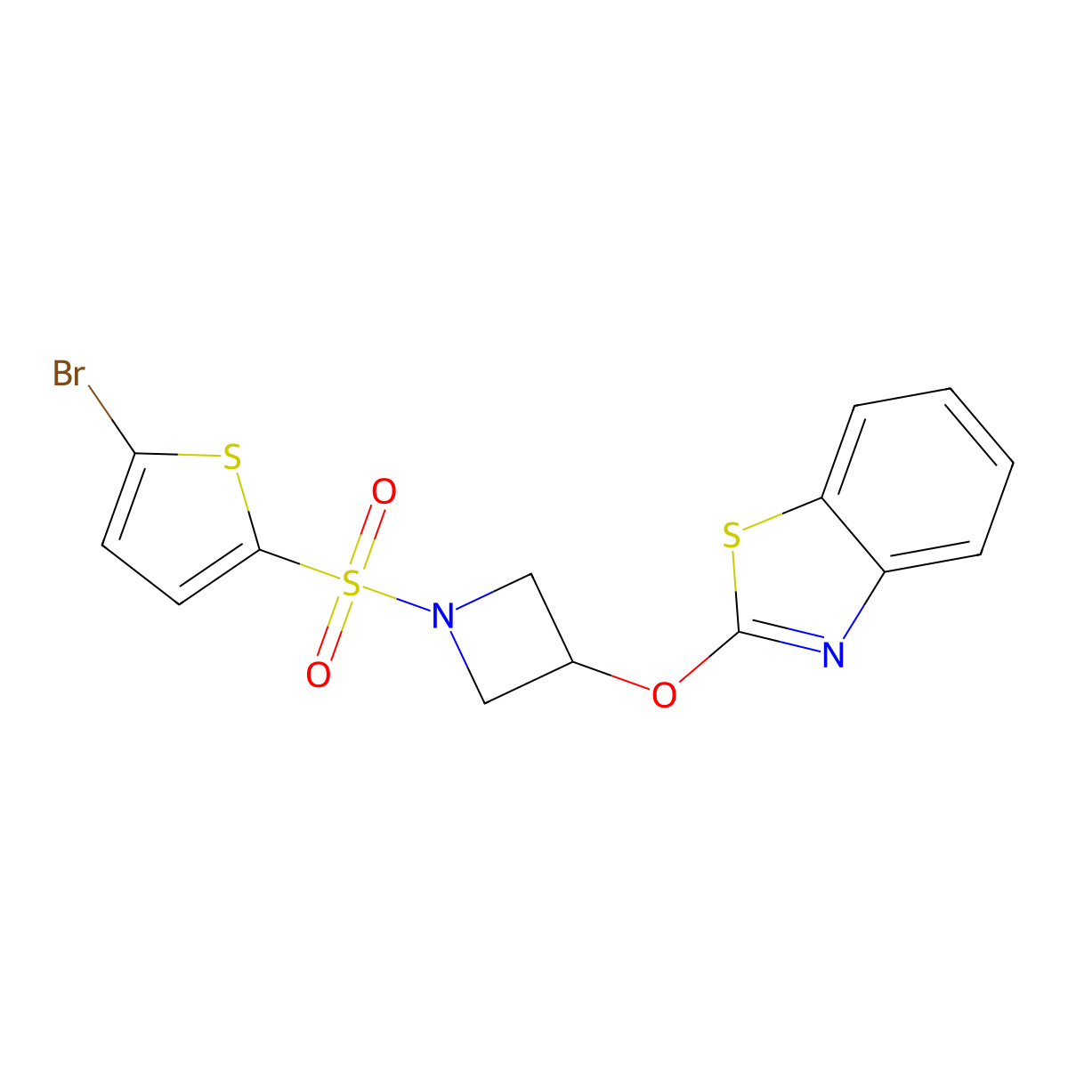 2-((1-((5-Bromothiophen-2-yl)sulfonyl)azetidin-3-yl)oxy)benzo[d]thiazole molecular structure, CAS 1421455-67-5