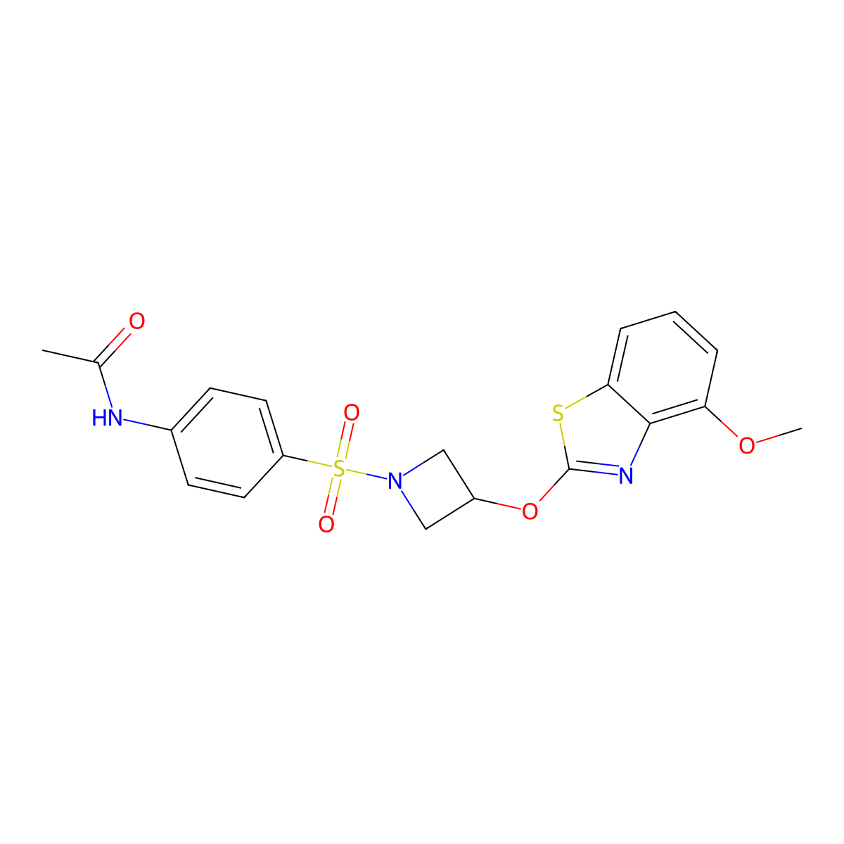 N-(4-((3-((4-methoxybenzo[d]thiazol-2-yl)oxy)azetidin-1-yl)sulfonyl)phenyl)acetamide molecular structure, CAS 1421455-70-0