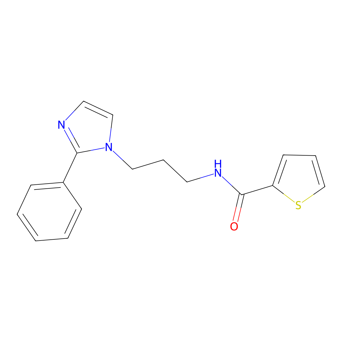 N-(3-(2-phenyl-1H-imidazol-1-yl)propyl)thiophene-2-carboxamide molecular structure, CAS 1421455-71-1