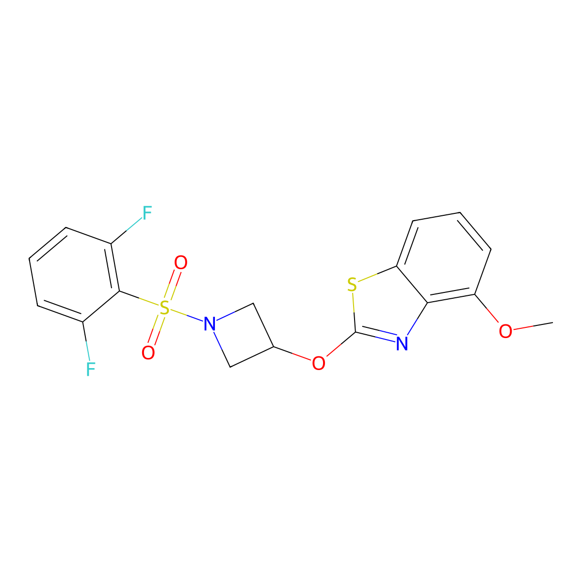 2-((1-((2,6-Difluorophenyl)sulfonyl)azetidin-3-yl)oxy)-4-methoxybenzo[d]thiazole molecular structure, CAS 1421455-75-5