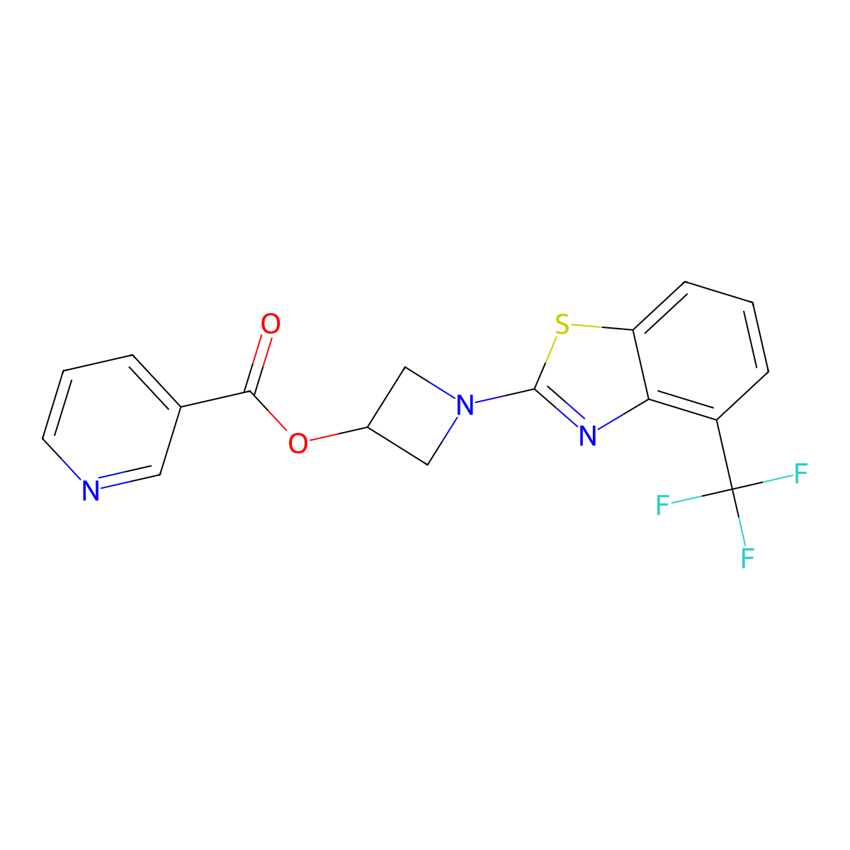 1-(4-(Trifluoromethyl)benzo[d]thiazol-2-yl)azetidin-3-yl nicotinate molecular structure, CAS 1421455-89-1