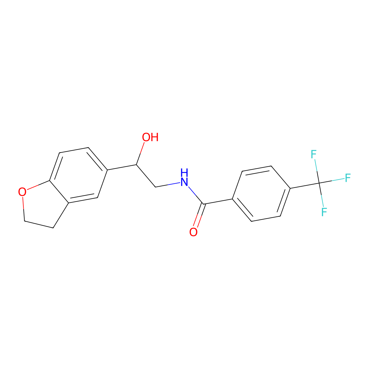 N-(2-(2,3-dihydrobenzofuran-5-yl)-2-hydroxyethyl)-4-(trifluoromethyl)benzamide molecular structure, CAS 1421456-12-3