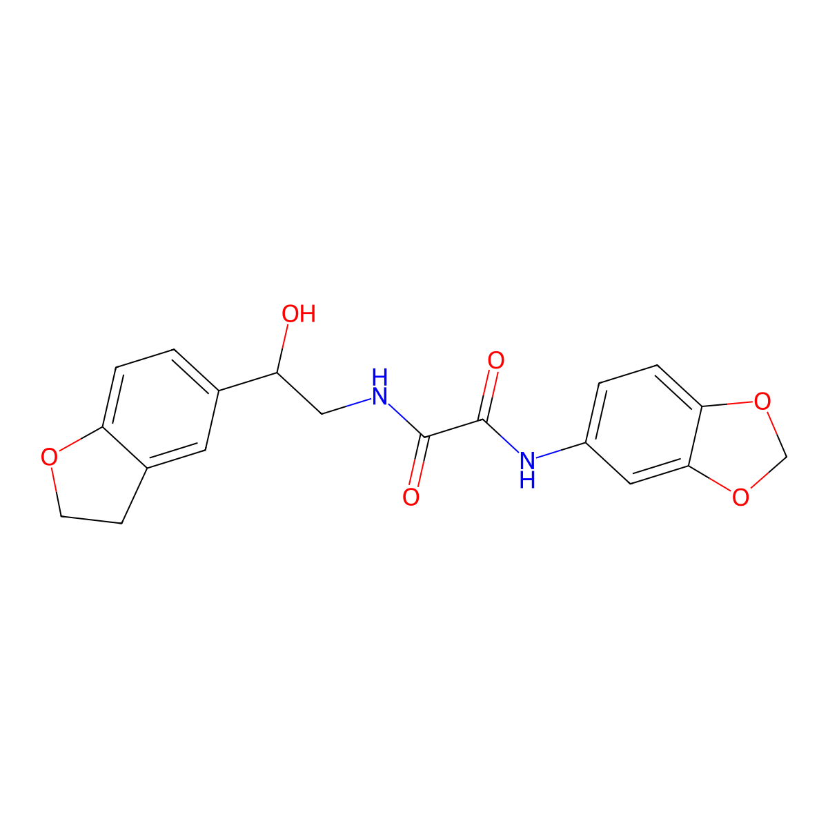 N1-(benzo[d][1,3]dioxol-5-yl)-N2-(2-(2,3-dihydrobenzofuran-5-yl)-2-hydroxyethyl)oxalamide molecular structure, CAS 1421456-31-6