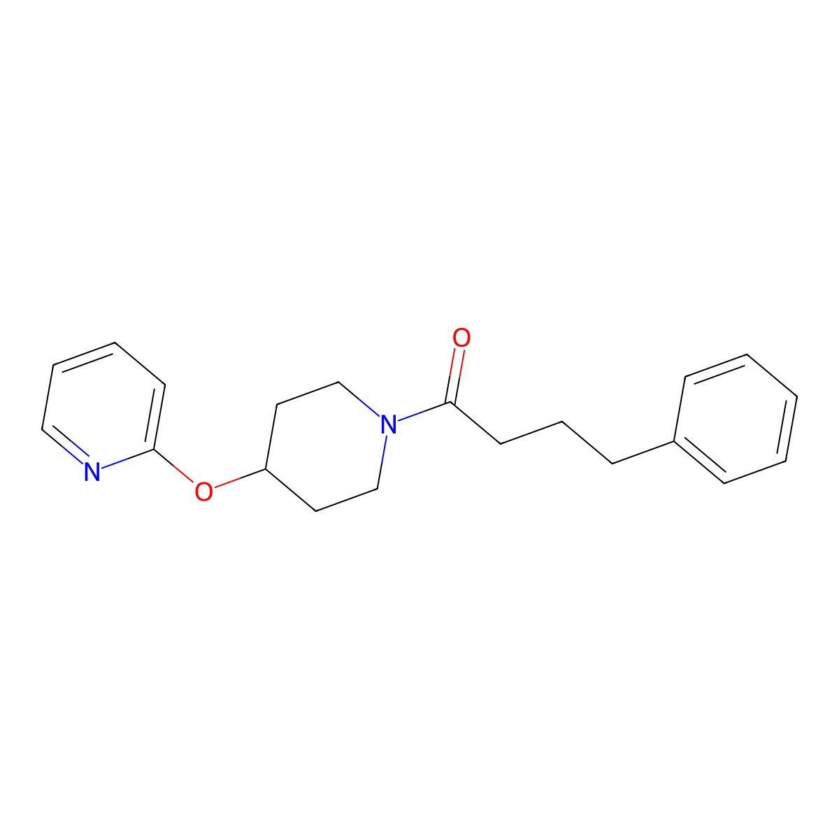 4-Phenyl-1-(4-(pyridin-2-yloxy)piperidin-1-yl)butan-1-one molecular structure, CAS 1421456-33-8