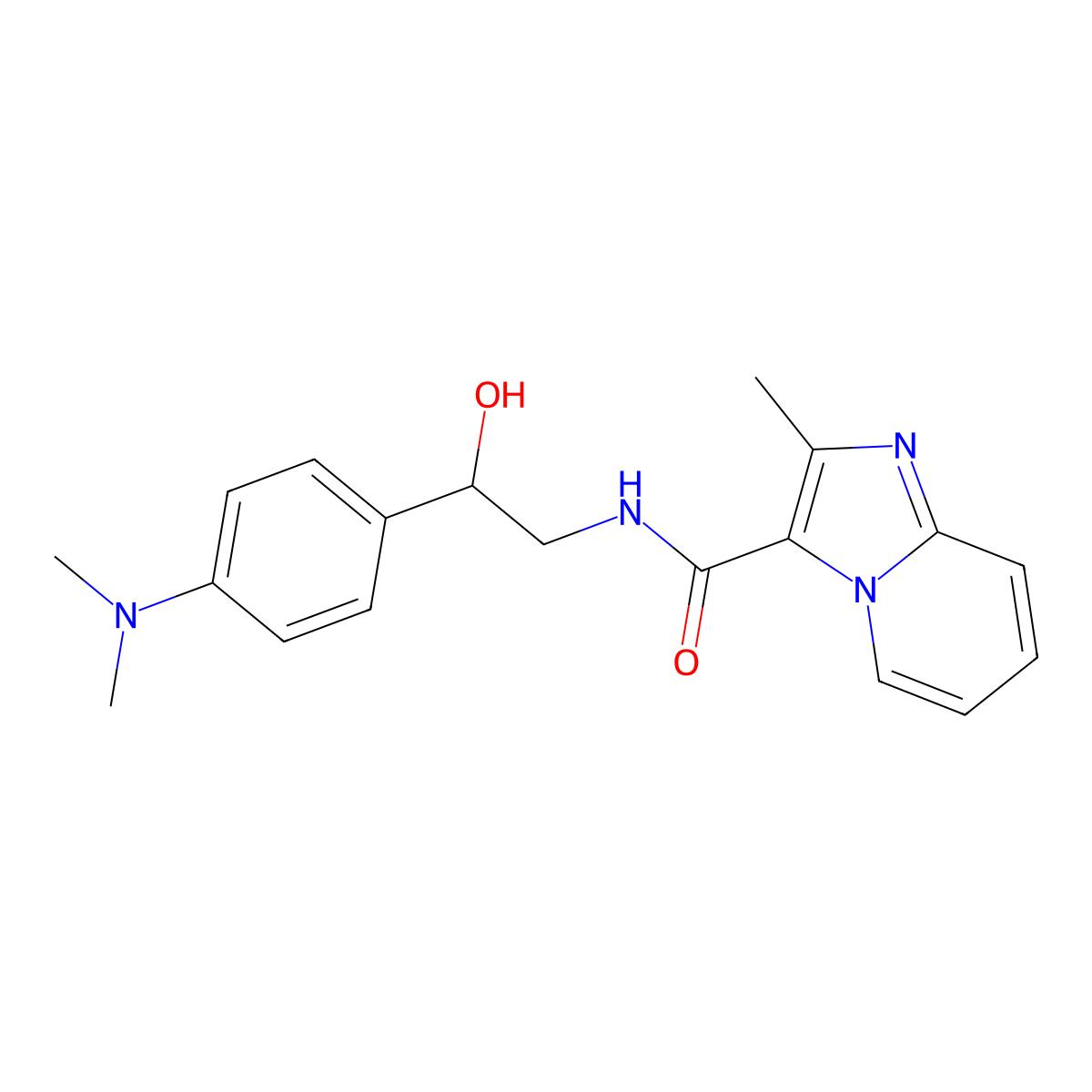 N-{2-[4-(Dimethylamino)phenyl]-2-hydroxyethyl}-2-methylimidazo[1,2-A]pyridine-3-carboxamide molecular structure, CAS 1421456-40-7