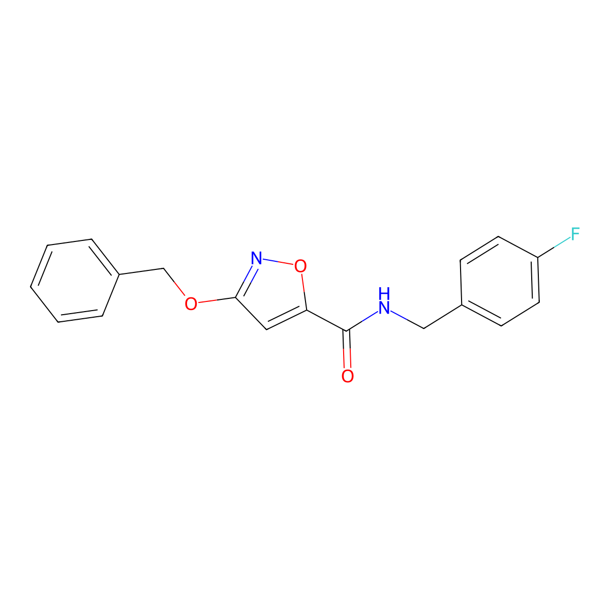3-(benzyloxy)-N-(4-fluorobenzyl)isoxazole-5-carboxamide molecular structure, CAS 1421456-41-8