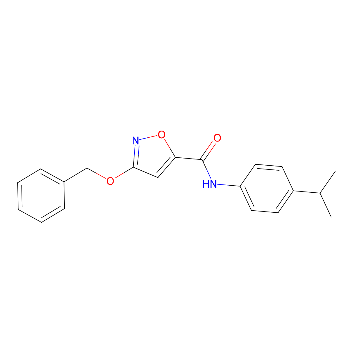 3-(benzyloxy)-N-(4-isopropylphenyl)isoxazole-5-carboxamide molecular structure, CAS 1421456-43-0