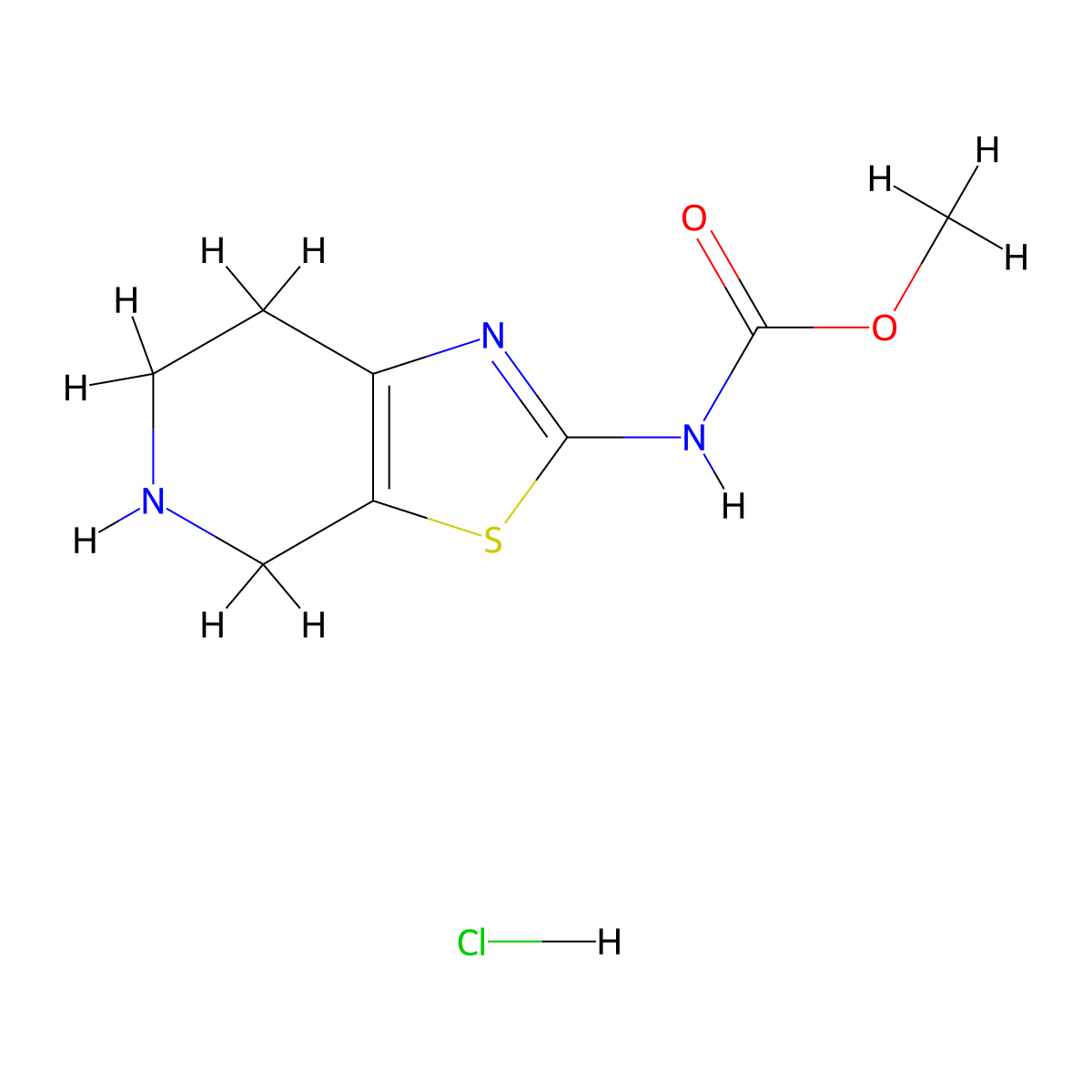 Methyl 4,5,6,7-tetrahydro[1,3]thiazolo[5,4-c]pyridin-2-ylcarbamate hydrochloride molecular structure, CAS 1421456-44-1