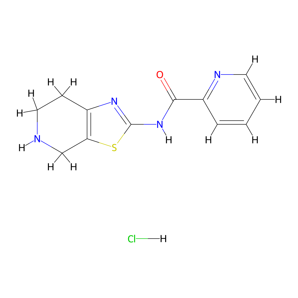 N-(4,5,6,7-tetrahydrothiazolo[5,4-c]pyridin-2-yl)picolinamide hydrochloride molecular structure, CAS 1421456-47-4
