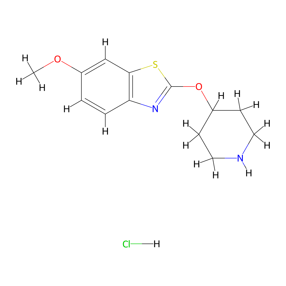 6-Methoxy-2-(piperidin-4-yloxy)benzo[d]thiazole hydrochloride molecular structure, CAS 1421456-54-3