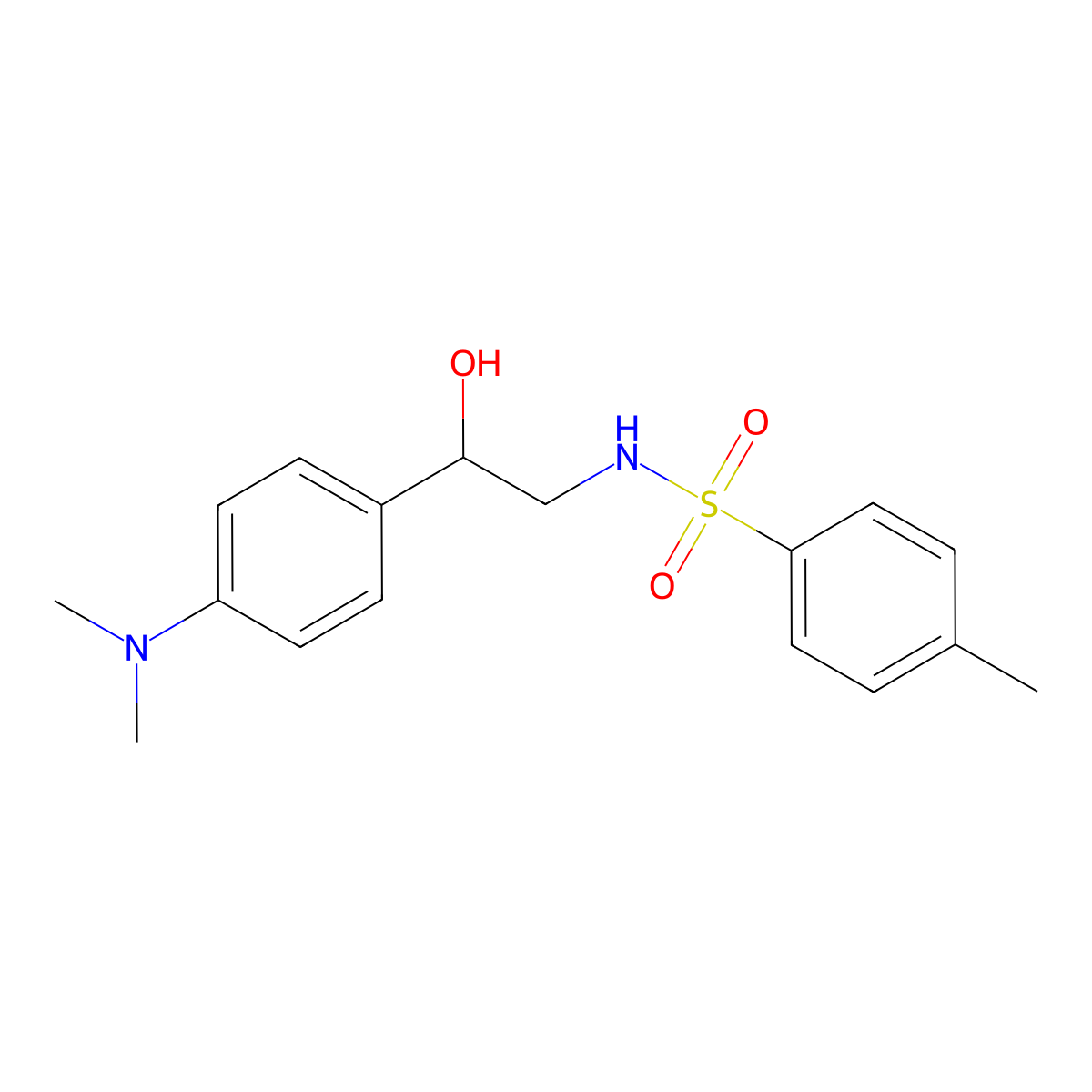 N-(2-(4-(dimethylamino)phenyl)-2-hydroxyethyl)-4-methylbenzenesulfonamide molecular structure, CAS 1421456-55-4