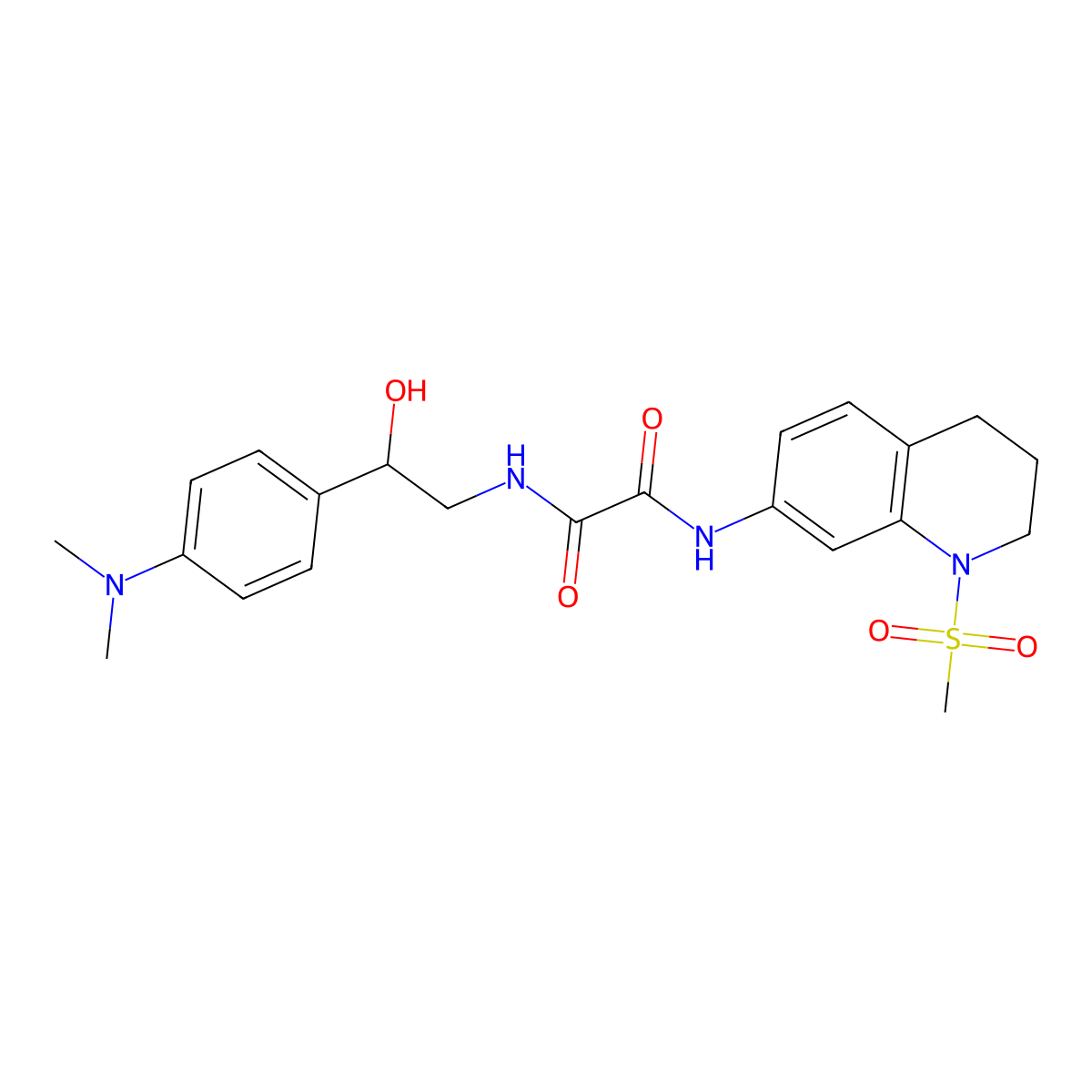 N1-(2-(4-(dimethylamino)phenyl)-2-hydroxyethyl)-N2-(1-(methylsulfonyl)-1,2,3,4-tetrahydroquinolin-7-yl)oxalamide molecular structure, CAS 1421456-58-7