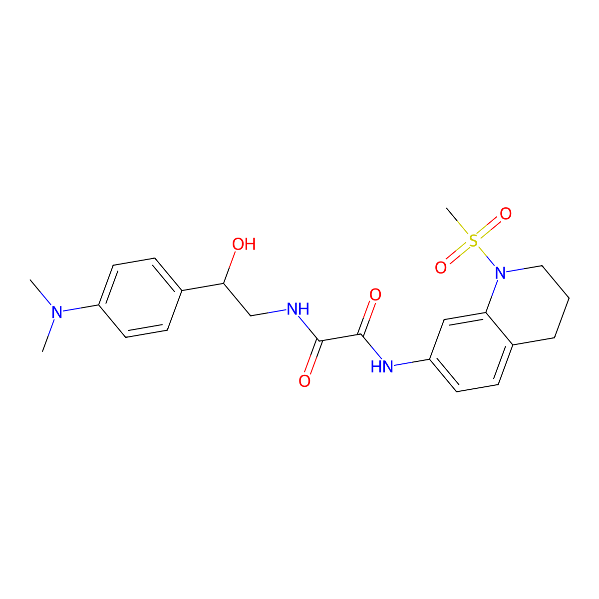 N1-(2-(4-(dimethylamino)phenyl)-2-hydroxyethyl)-N2-(1-(methylsulfonyl)-1,2,3,4-tetrahydroquinolin-7-yl)oxalamide molecular structure, CAS 1421456-58-7