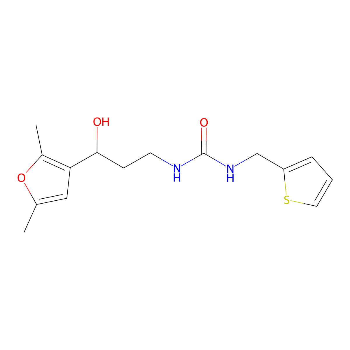 1-(3-(2,5-Dimethylfuran-3-yl)-3-hydroxypropyl)-3-(thiophen-2-ylmethyl)urea molecular structure, CAS 1421456-61-2