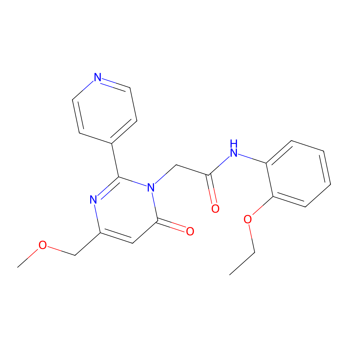 N-(2-ethoxyphenyl)-2-(4-(methoxymethyl)-6-oxo-2-(pyridin-4-yl)pyrimidin-1(6H)-yl)acetamide molecular structure, CAS 1421456-70-3