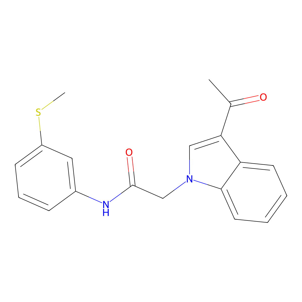 2-(3-acetyl-1H-indol-1-yl)-N-(3-(methylthio)phenyl)acetamide molecular structure, CAS 1421456-72-5