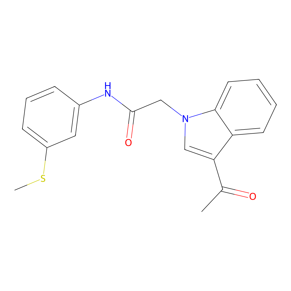 2-(3-acetyl-1H-indol-1-yl)-N-(3-(methylthio)phenyl)acetamide molecular structure, CAS 1421456-72-5