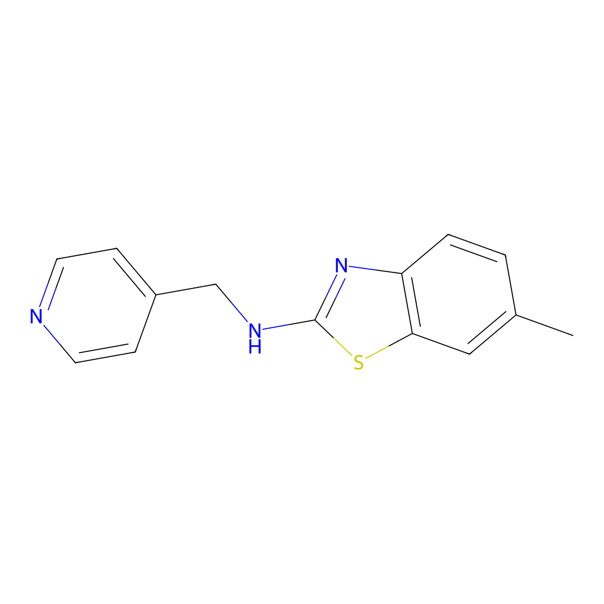 6-methyl-N-(pyridin-4-ylmethyl)benzo[d]thiazol-2-amine molecular structure, CAS 1421456-73-6