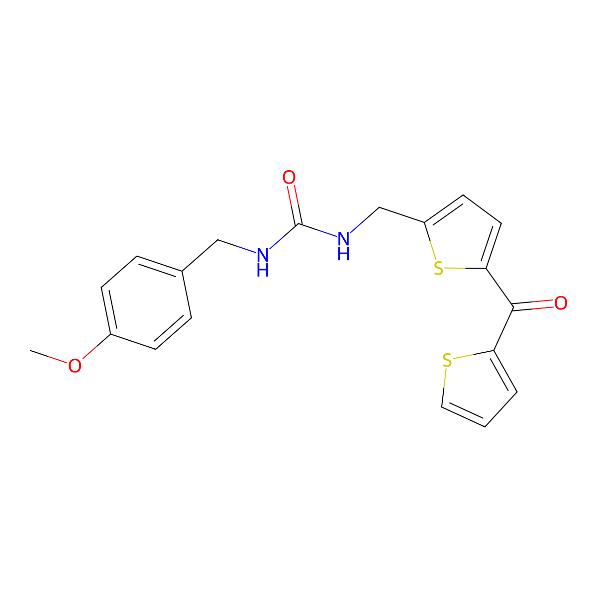 1-(4-Methoxybenzyl)-3-((5-(thiophene-2-carbonyl)thiophen-2-yl)methyl)urea molecular structure, CAS 1421456-95-2