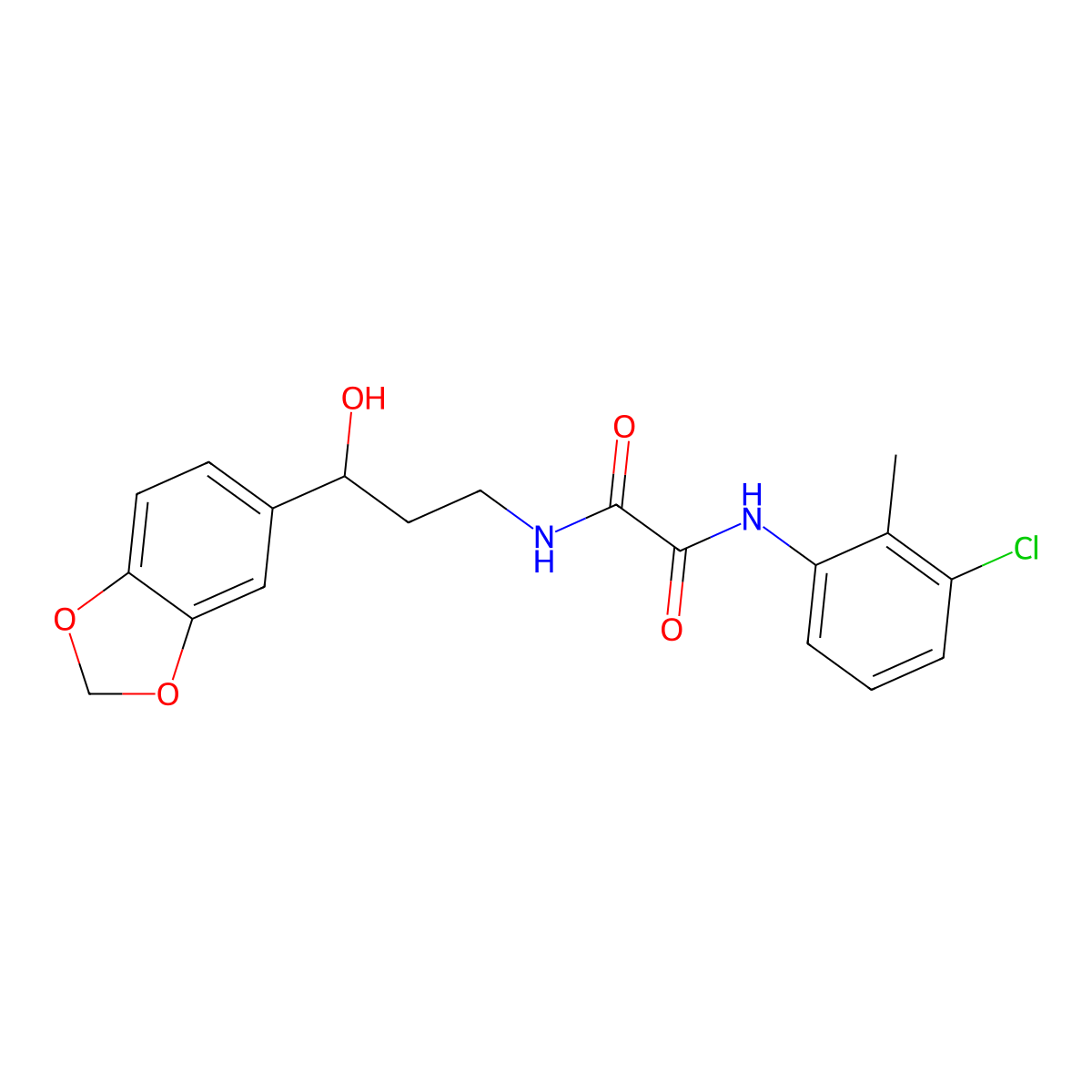 N1-(3-(benzo[d][1,3]dioxol-5-yl)-3-hydroxypropyl)-N2-(3-chloro-2-methylphenyl)oxalamide molecular structure, CAS 1421456-96-3