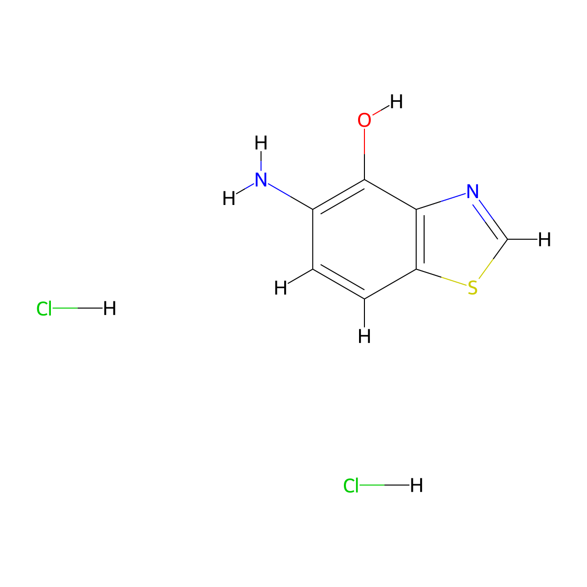 5-Amino-1,3-benzothiazol-4-OL dihydrochloride molecular structure, CAS 1421456-97-4