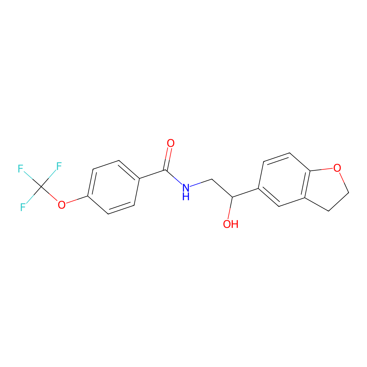 N-(2-(2,3-dihydrobenzofuran-5-yl)-2-hydroxyethyl)-4-(trifluoromethoxy)benzamide molecular structure, CAS 1421457-11-5