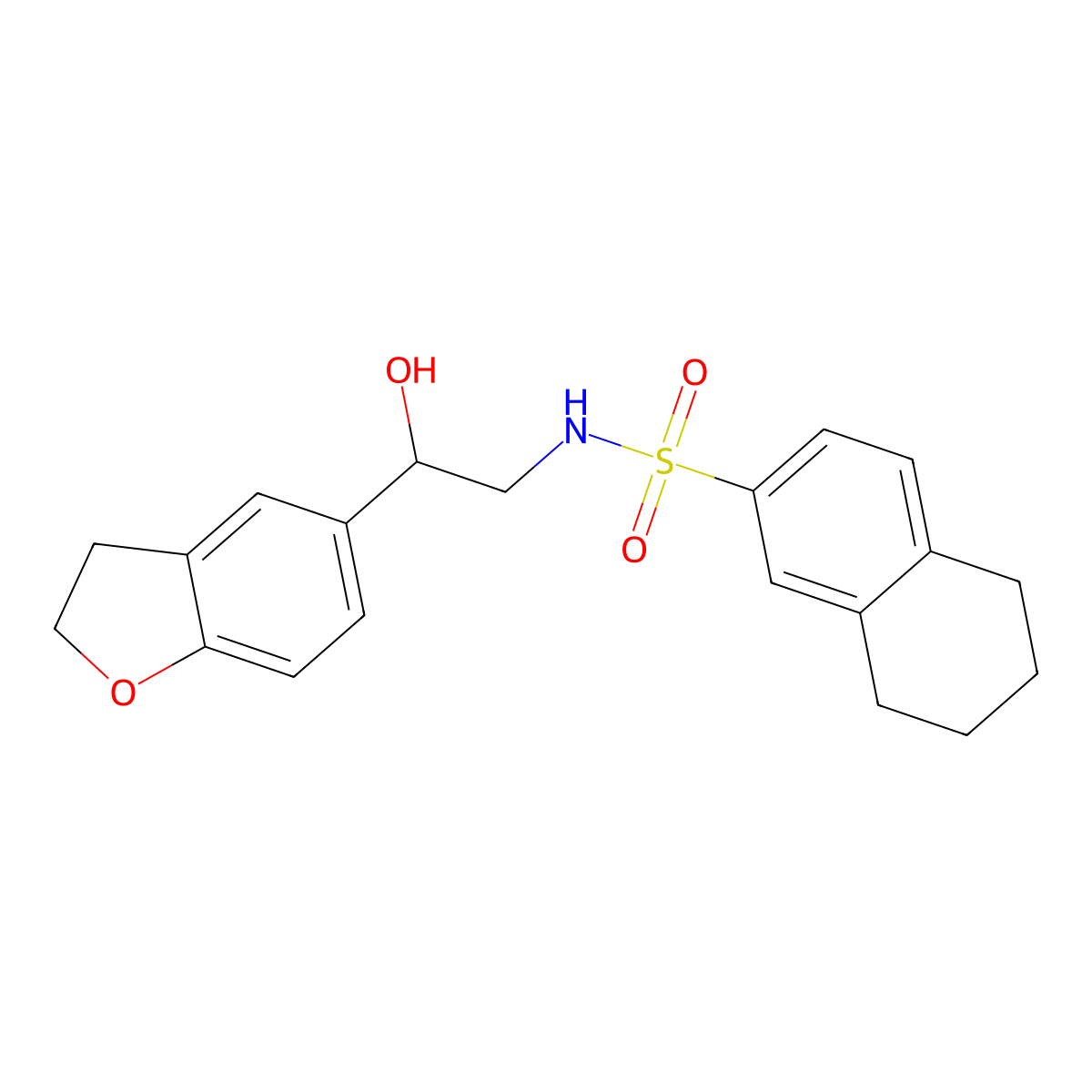 N-(2-(2,3-dihydrobenzofuran-5-yl)-2-hydroxyethyl)-5,6,7,8-tetrahydronaphthalene-2-sulfonamide molecular structure, CAS 1421457-15-9