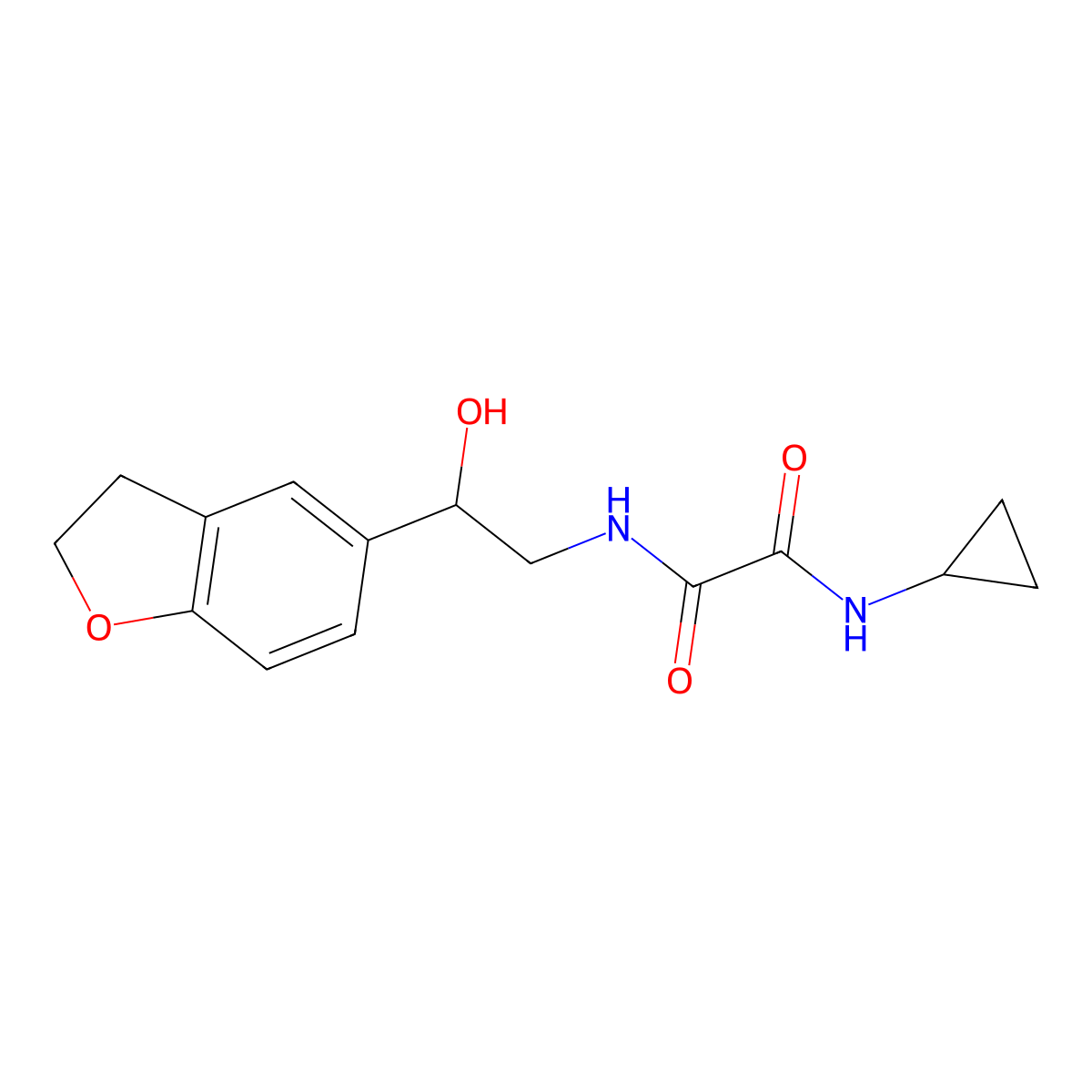 N1-cyclopropyl-N2-(2-(2,3-dihydrobenzofuran-5-yl)-2-hydroxyethyl)oxalamide molecular structure, CAS 1421457-19-3