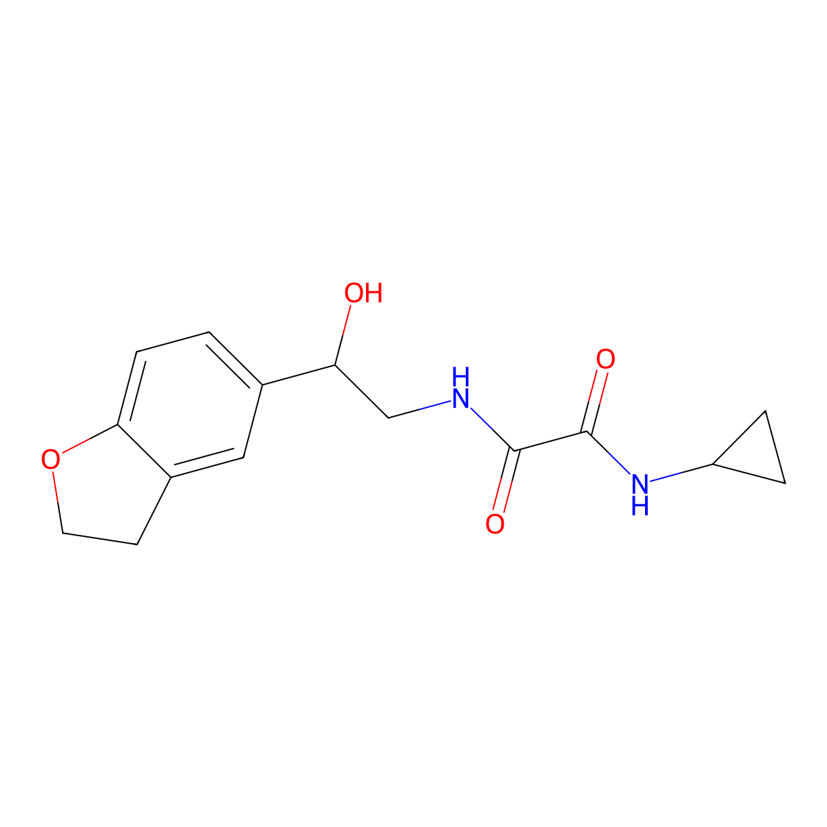 N1-cyclopropyl-N2-(2-(2,3-dihydrobenzofuran-5-yl)-2-hydroxyethyl)oxalamide molecular structure, CAS 1421457-19-3