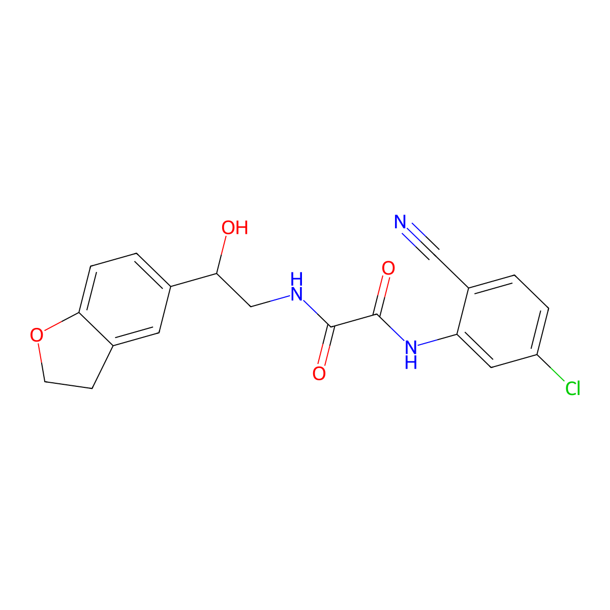 N1-(5-chloro-2-cyanophenyl)-N2-(2-(2,3-dihydrobenzofuran-5-yl)-2-hydroxyethyl)oxalamide molecular structure, CAS 1421457-24-0