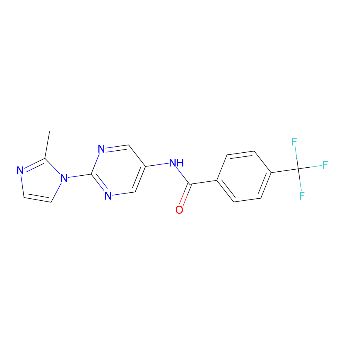 N-[2-(2-methyl-1H-imidazol-1-yl)pyrimidin-5-yl]-4-(trifluoromethyl)benzamide molecular structure, CAS 1421457-34-2