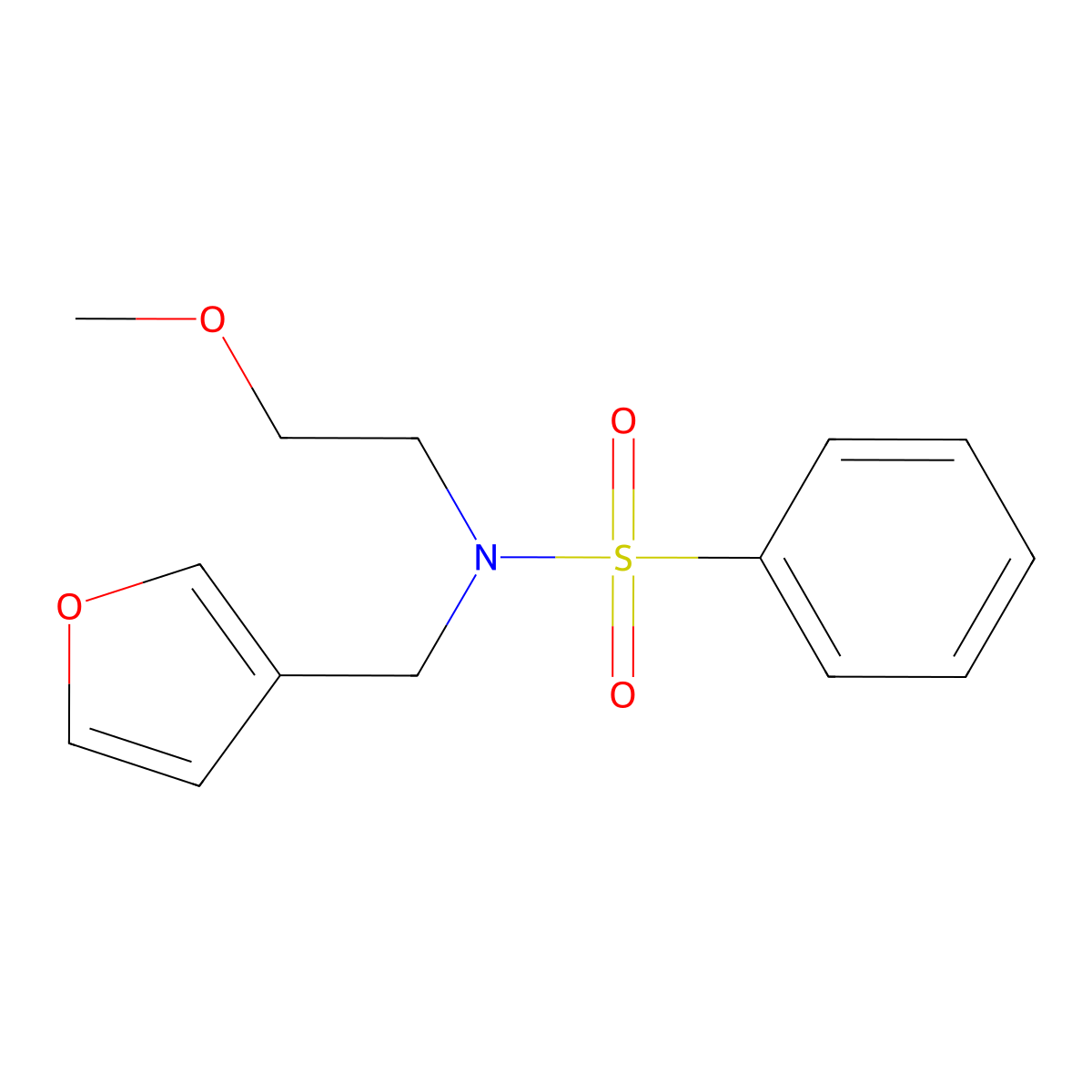 N-(furan-3-ylmethyl)-N-(2-methoxyethyl)benzenesulfonamide molecular structure, CAS 1421457-46-6
