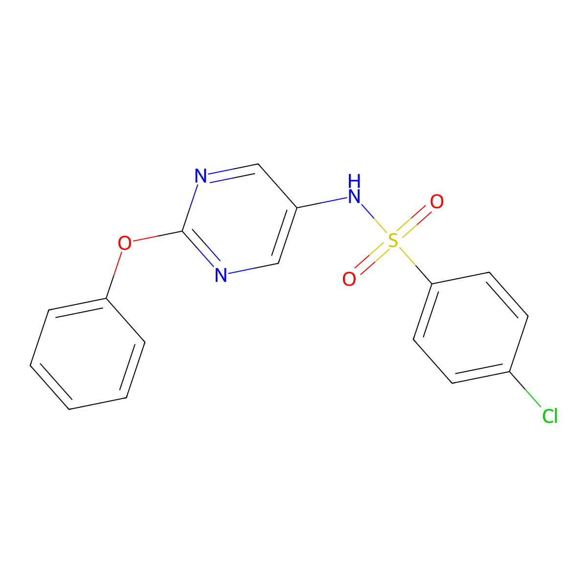 4-chloro-N-(2-phenoxypyrimidin-5-yl)benzenesulfonamide molecular structure, CAS 1421457-47-7