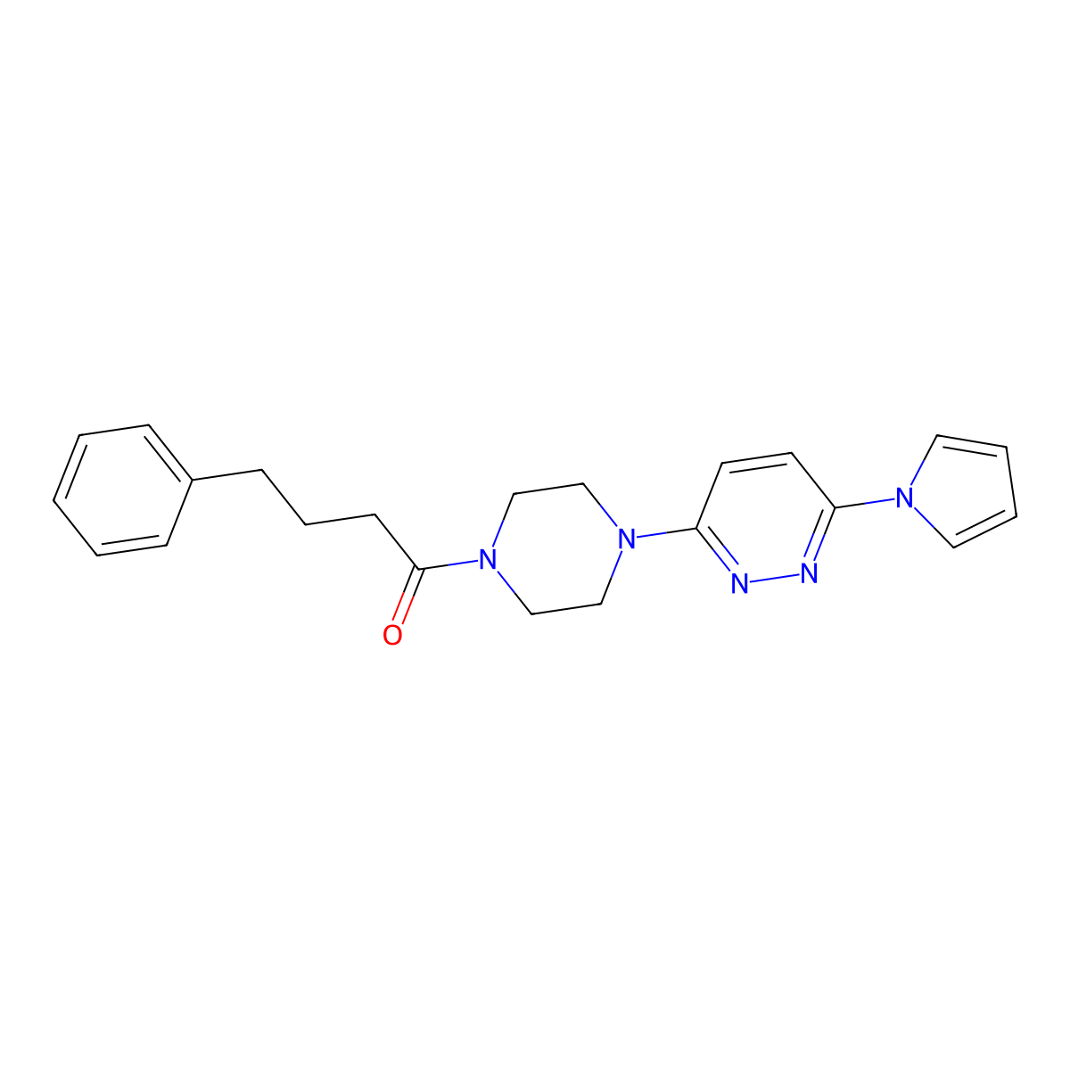 1-(4-(6-(1H-pyrrol-1-yl)pyridazin-3-yl)piperazin-1-yl)-4-phenylbutan-1-one molecular structure, CAS 1421457-57-9