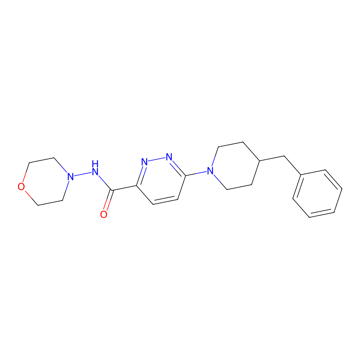 6-(4-benzylpiperidin-1-yl)-N-morpholinopyridazine-3-carboxamide molecular structure, CAS 1421457-74-0