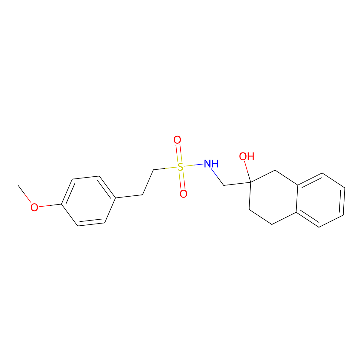 N-((2-hydroxy-1,2,3,4-tetrahydronaphthalen-2-yl)methyl)-2-(4-methoxyphenyl)ethanesulfonamide molecular structure, CAS 1421457-79-5