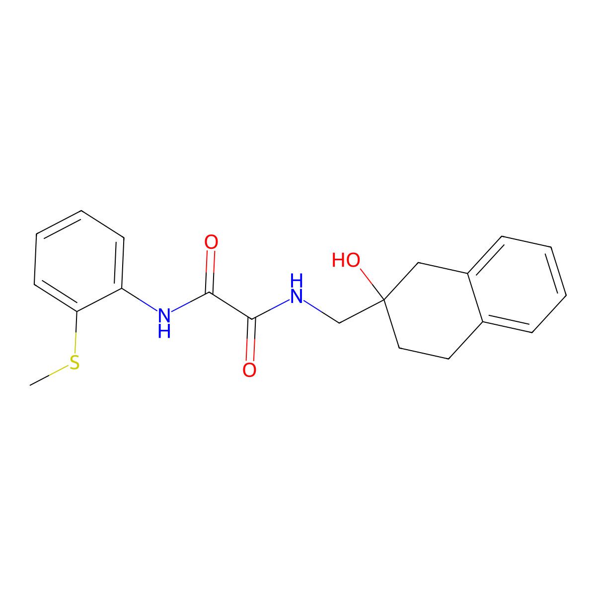 N1-((2-hydroxy-1,2,3,4-tetrahydronaphthalen-2-yl)methyl)-N2-(2-(methylthio)phenyl)oxalamide molecular structure, CAS 1421457-83-1