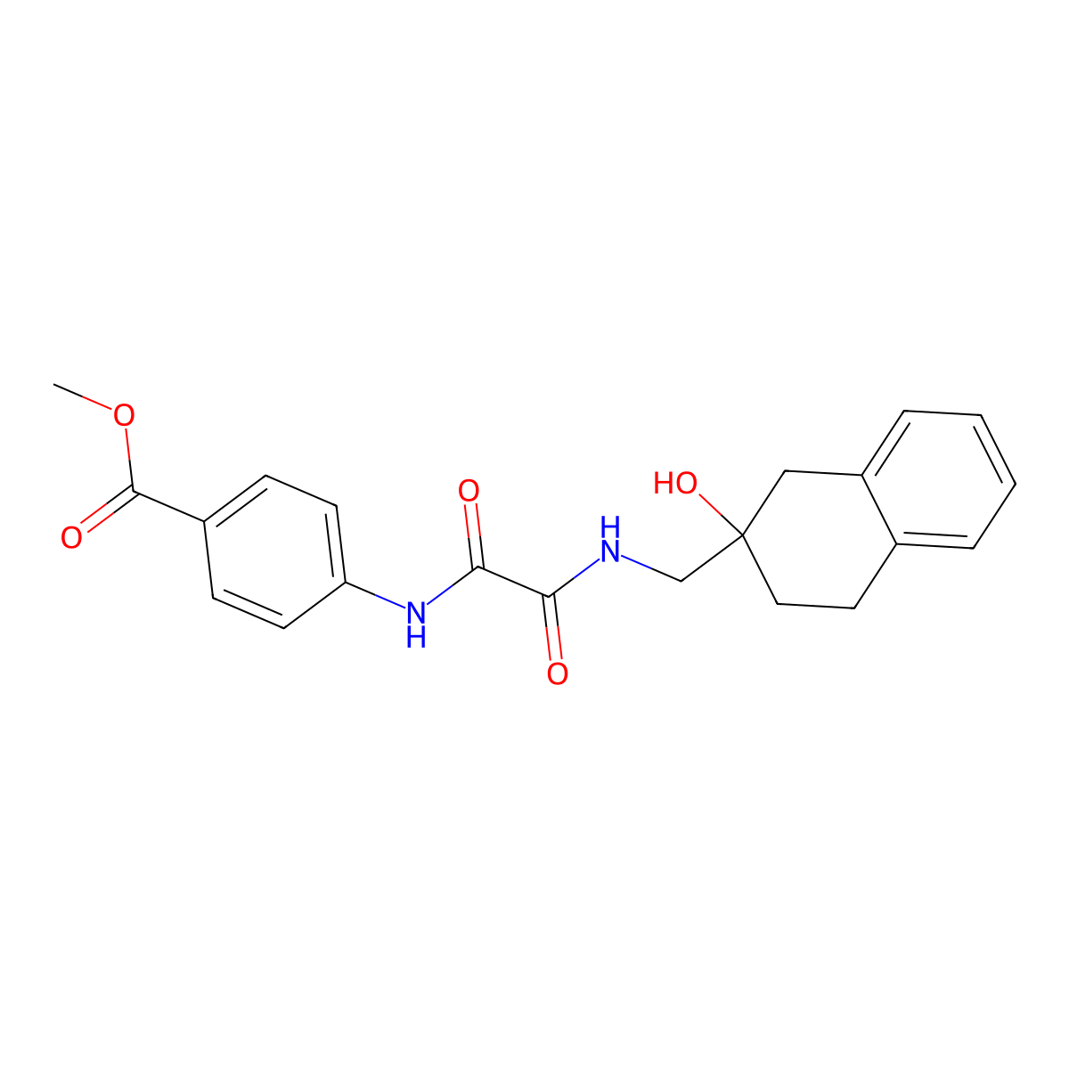 Methyl 4-(2-(((2-hydroxy-1,2,3,4-tetrahydronaphthalen-2-yl)methyl)amino)-2-oxoacetamido)benzoate molecular structure, CAS 1421457-89-7