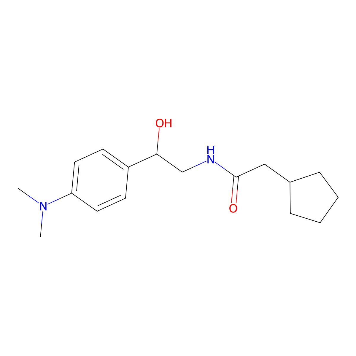 2-Cyclopentyl-N-{2-[4-(dimethylamino)phenyl]-2-hydroxyethyl}acetamide molecular structure, CAS 1421457-95-5