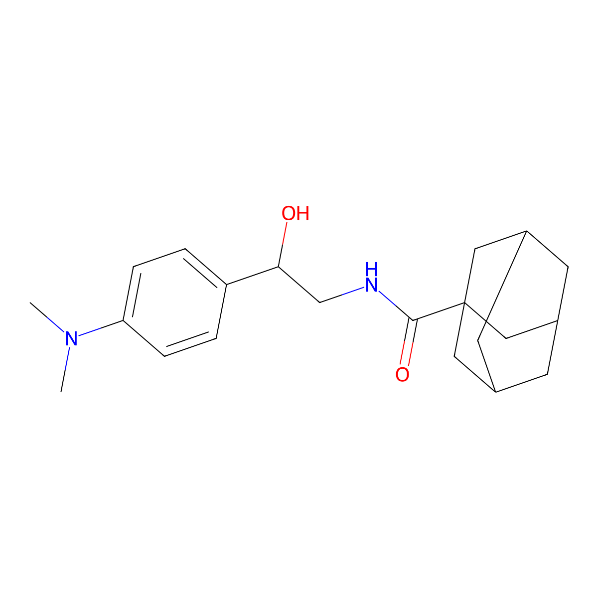 N-{2-[4-(dimethylamino)phenyl]-2-hydroxyethyl}adamantane-1-carboxamide molecular structure, CAS 1421458-06-1