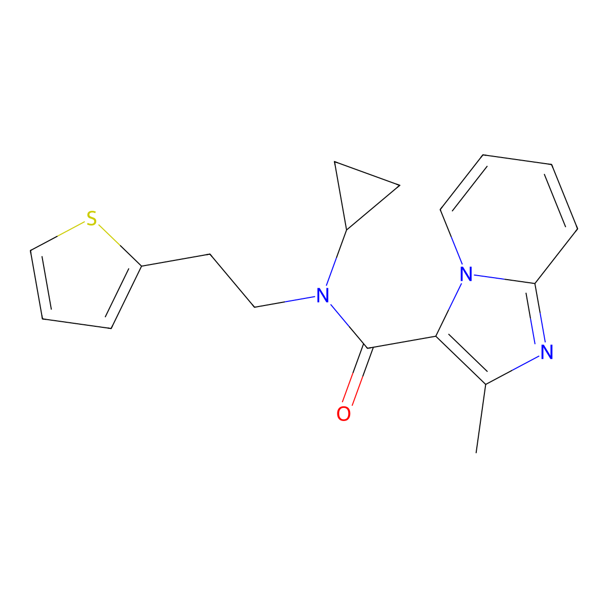 N-Cyclopropyl-2-methyl-N-[2-(thiophen-2-YL)ethyl]imidazo[1,2-A]pyridine-3-carboxamide molecular structure, CAS 1421458-09-4